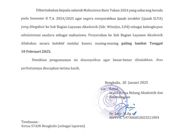 Penyerahan Ijazah SLTA Bagi Mahasiswa Baru Tahun 2024 Penyerahan Ijazah SLTA Bagi Mahasiswa Baru Tahun 2024