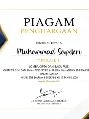 Muhammad Sapikri Terbaik I Lomba Cipta dan Baca Puisi